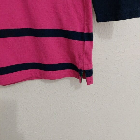 VTG Rare "RALPH LAUREN" Equestrian/Riding Patch Striped Rugby Shirt Girl's Sz L - Picture 5 of 6